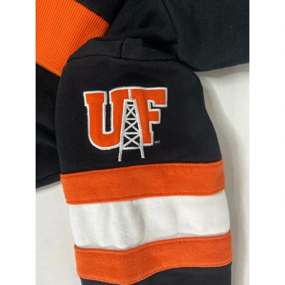 Champion‎ Finley Pullover Hoodie Black Orange White Stripe Size M